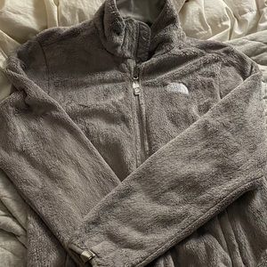 Gray Fuzzy North Face Jacket